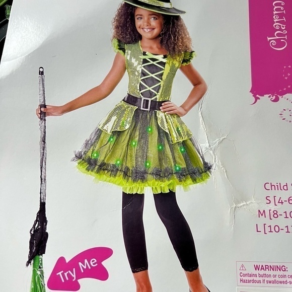 🎃NWT-LIGHT UP CHARMED WITCH-SIZE 10/12 - Picture 3 of 3